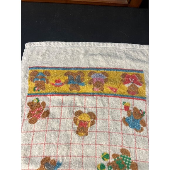 Vintage 1986 Fieldcrest Hand Towel Mrs. Grossman Stickers Bears USA Estate - Picture 4 of 5